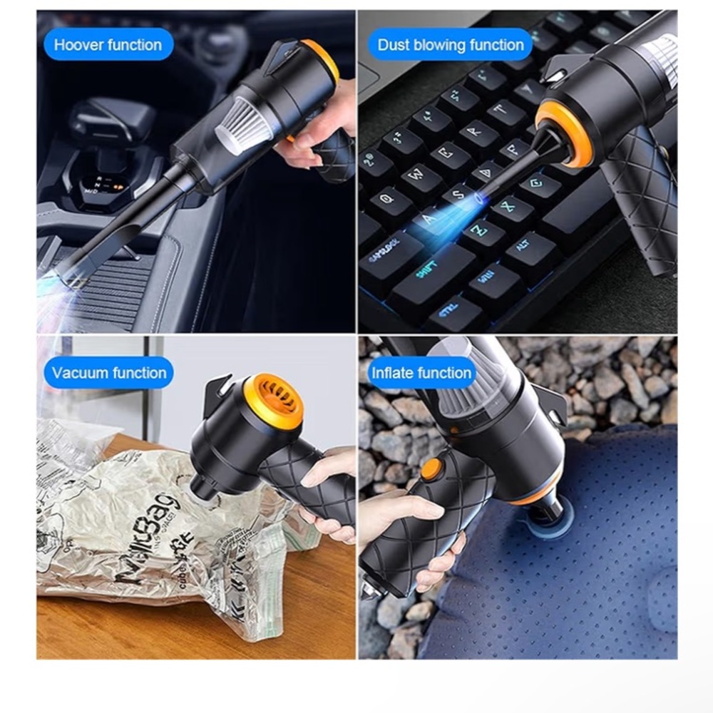 6 in 1 Blowing Suction Car Cleaner 120W Electric Powerful Vacuum ER tools NEW - Picture 7 of 8
